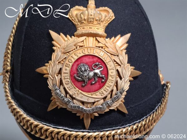 Victorian Officers Royal Lancaster Regiment Blue Cloth Helmet - Image 2