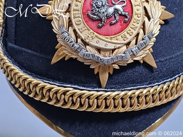 Victorian Officers Royal Lancaster Regiment Blue Cloth Helmet - Image 12