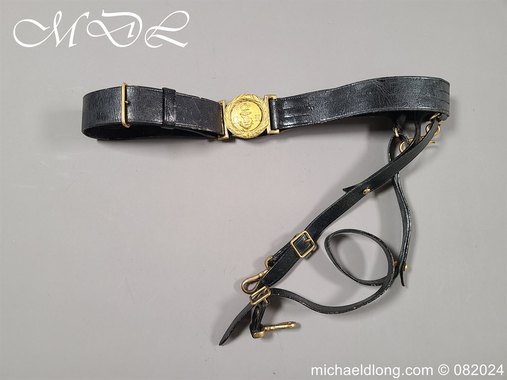 Royal Naval Reserve WW1 Officers Belt and Sword Slings