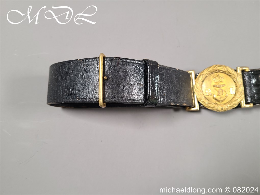 Royal Naval Reserve WW1 Officers Belt and Sword Slings - Image 2