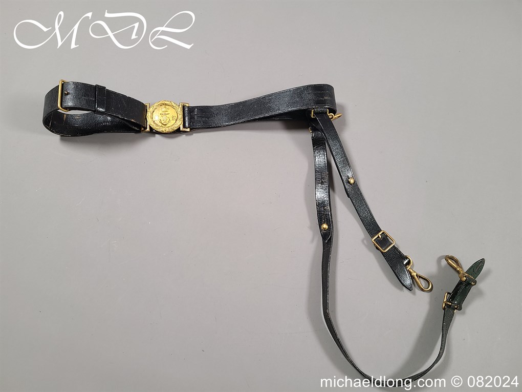 Royal Naval Reserve WW1 Officers Belt and Sword Slings