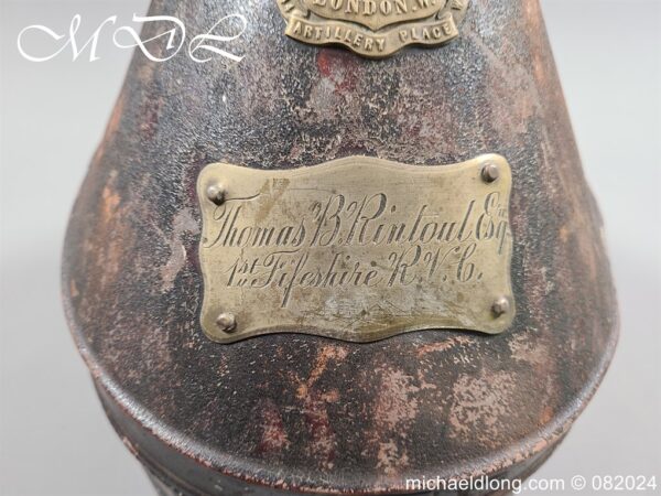 Victorian 1st Fifeshire Officers Home Service Helmet - Image 6