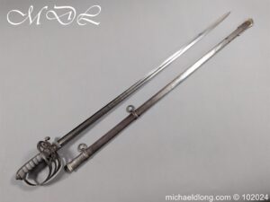 Victorian Robin Hood Rifles Officers Sword belonging to Gilbert Smith Doughty