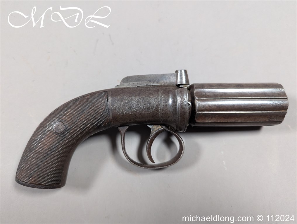 English Percussion Pepper Box Pistol