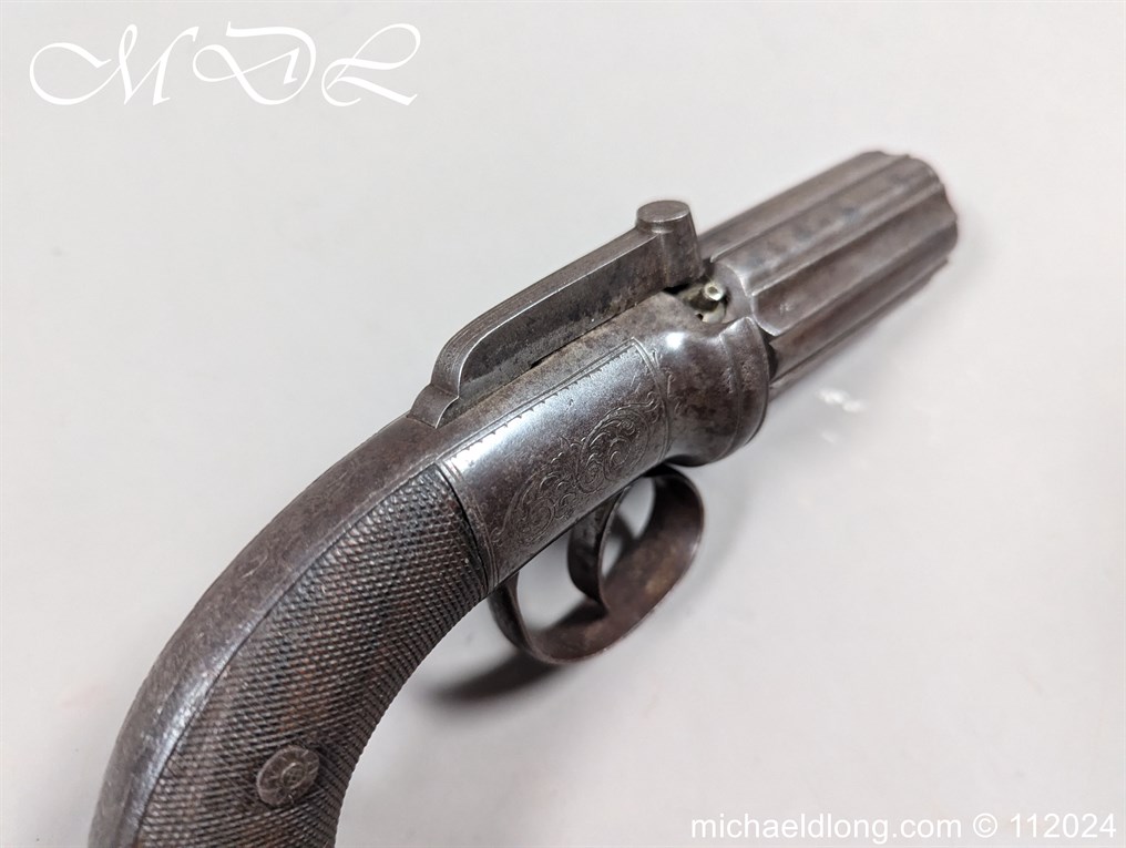 English Percussion Pepper Box Pistol