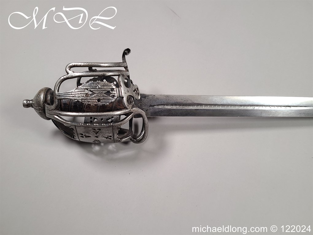 Scottish Basket Hilt Broad Sword c 1740 - Image 2