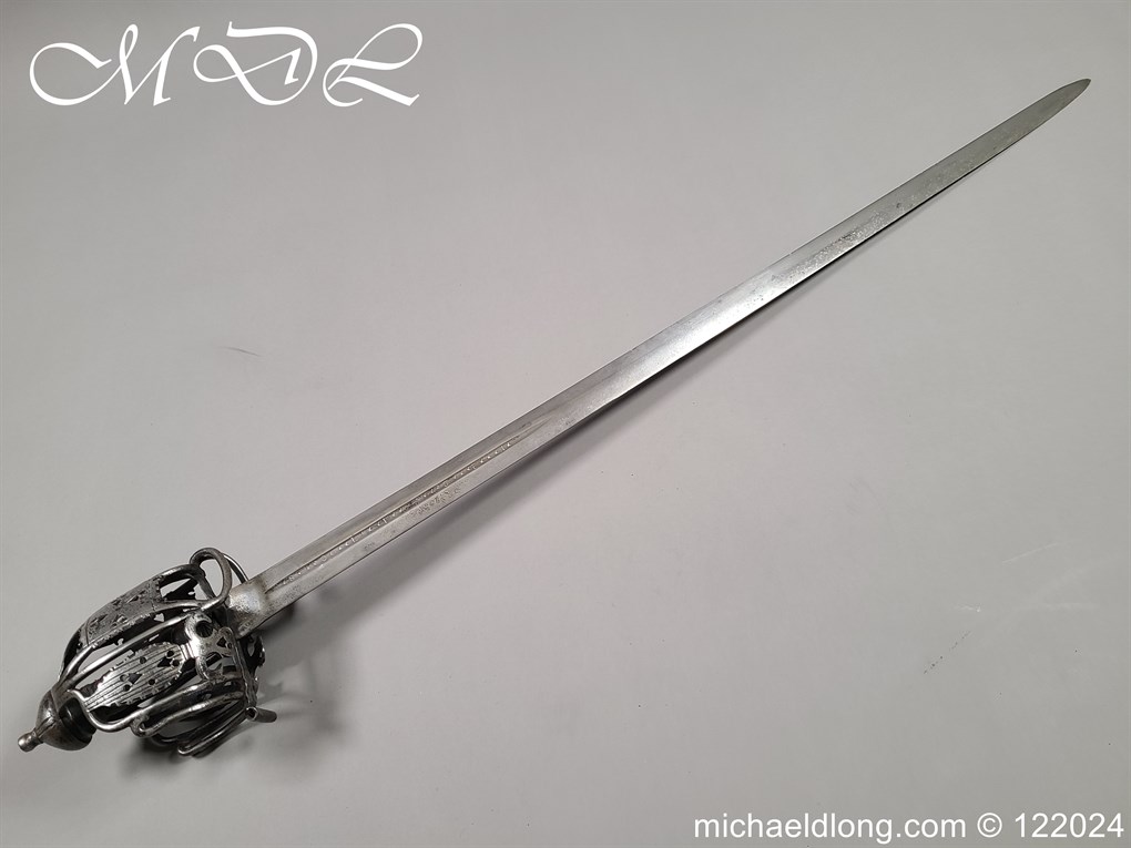 Scottish Basket Hilt Broad Sword c 1740 - Image 22