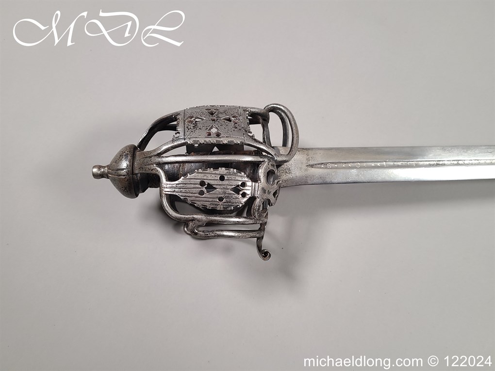 Scottish Basket Hilt Broad Sword c 1740 - Image 21