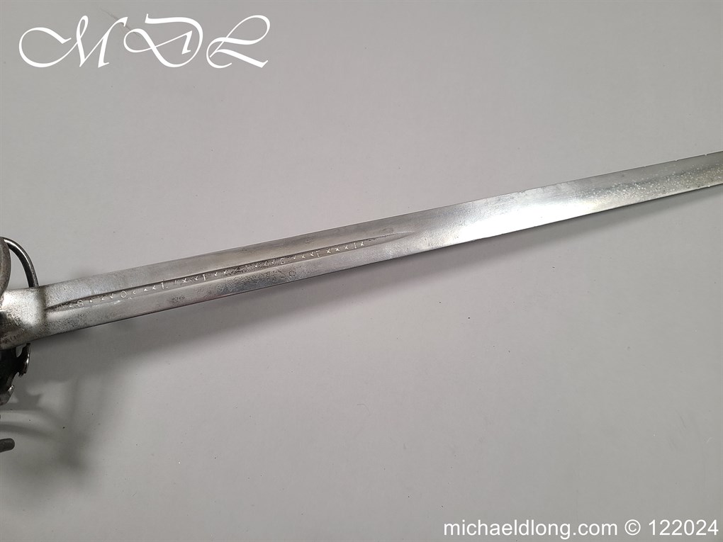 Scottish Basket Hilt Broad Sword c 1740 - Image 20