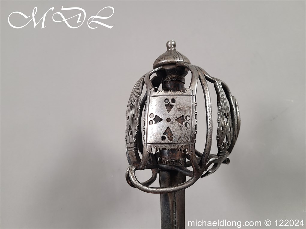 Scottish Basket Hilt Broad Sword c 1740 - Image 17