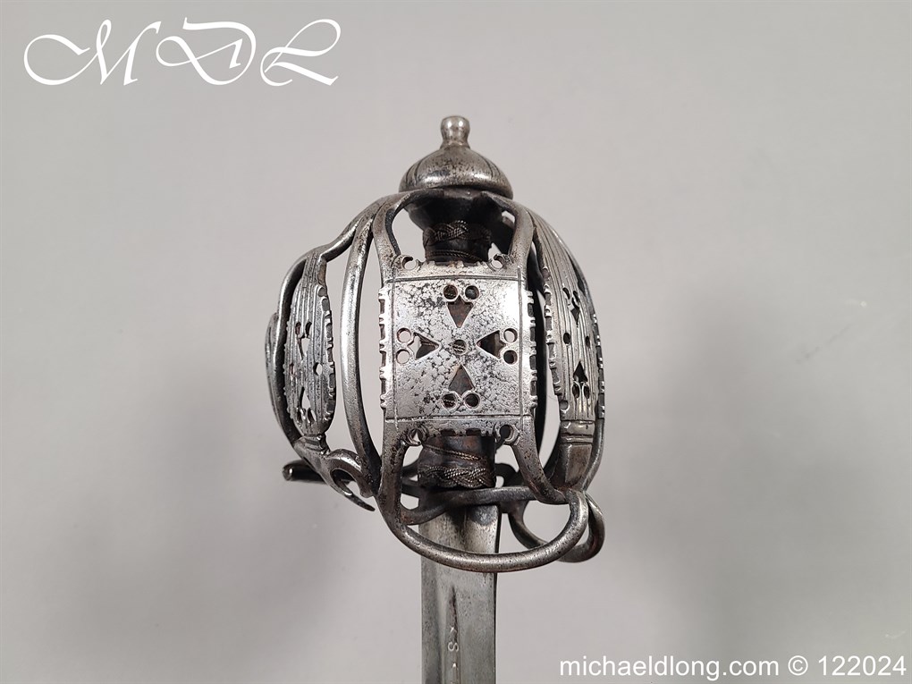 Scottish Basket Hilt Broad Sword c 1740 - Image 15