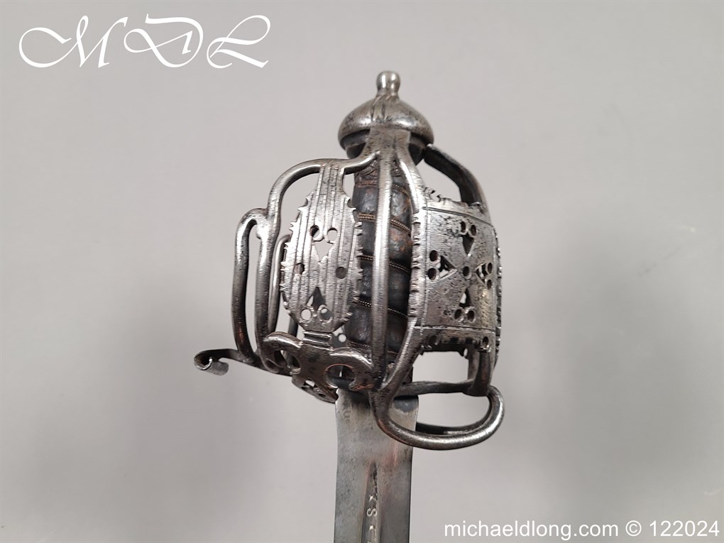 Scottish Basket Hilt Broad Sword c 1740 - Image 14