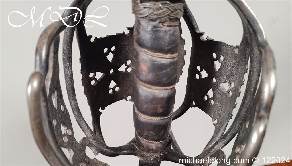 Scottish Basket Hilt Broad Sword c 1740 - Image 11