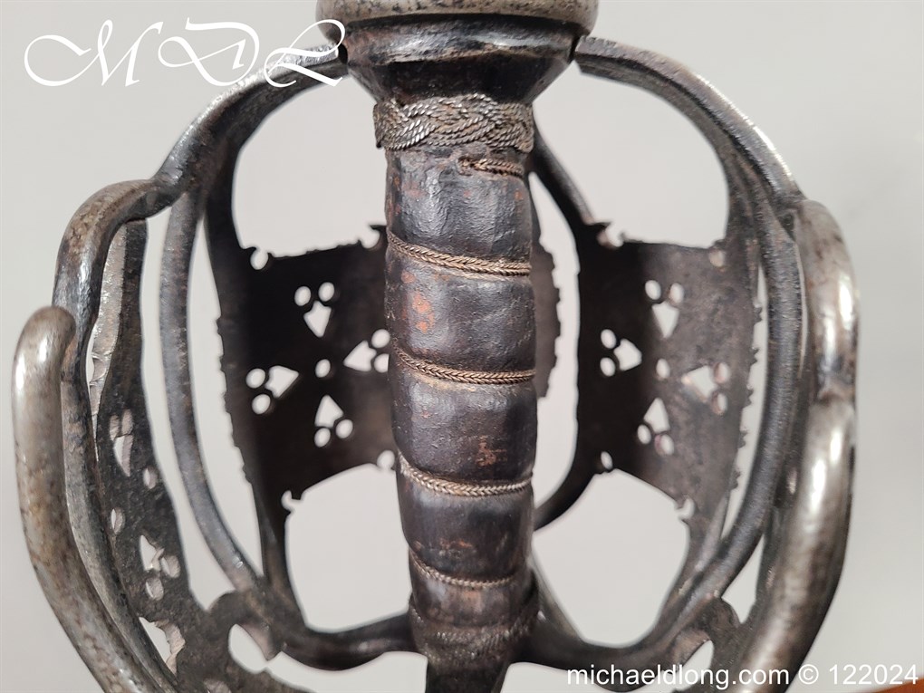 Scottish Basket Hilt Broad Sword c 1740 - Image 10