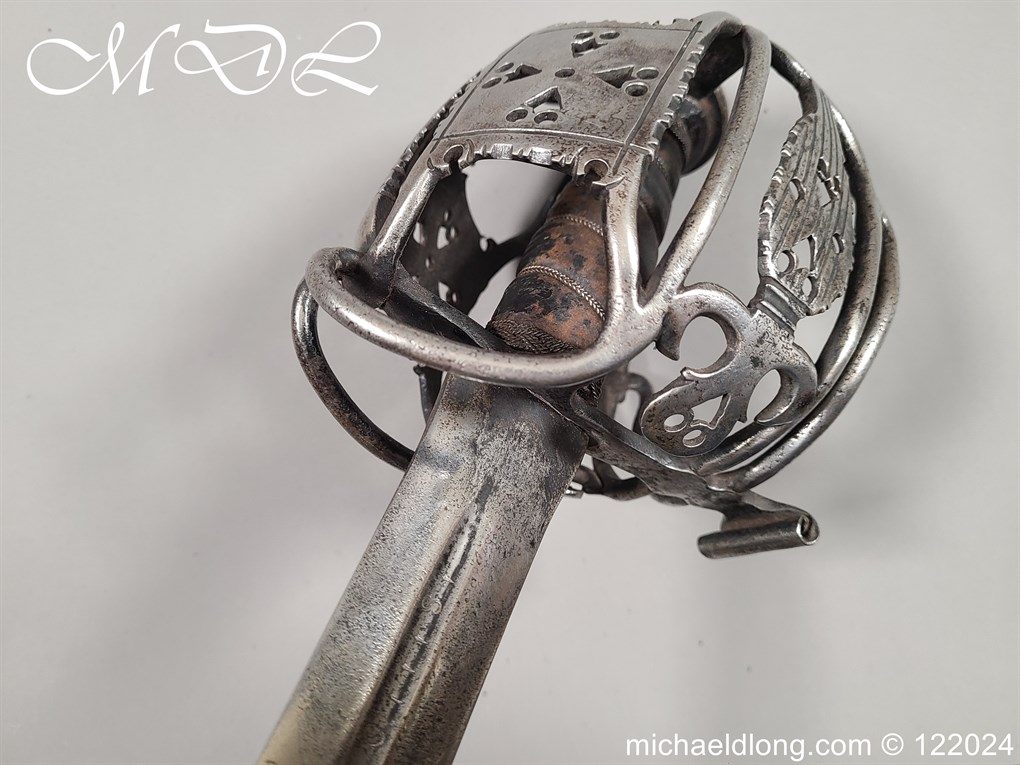 Scottish Basket Hilt Broad Sword c 1740 - Image 6