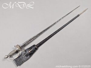 English Silver Hilt Court Sword Hallmark 1786