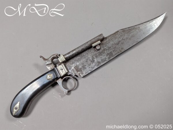 Double-Barrel Curiosa Bowie Knife Percussion Pistol