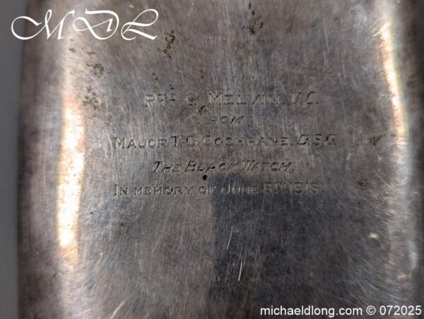 Scottish Black Watch Hallmarked V C Winner Presentation Hipflask - Image 9
