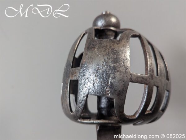 English Dragoon Basket Hilted Sword c 1740 - Image 15