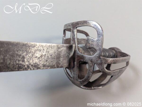 English Dragoon Basket Hilted Sword c 1740 - Image 7