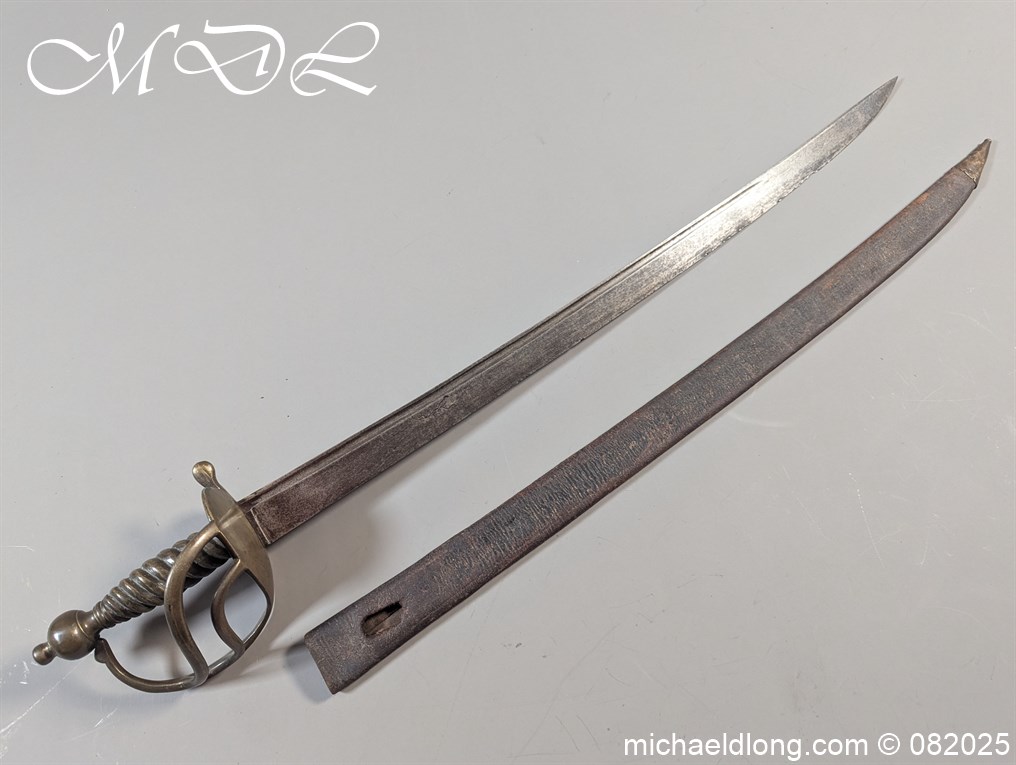 British 1742 Brass Hilted Hanger S Harvey