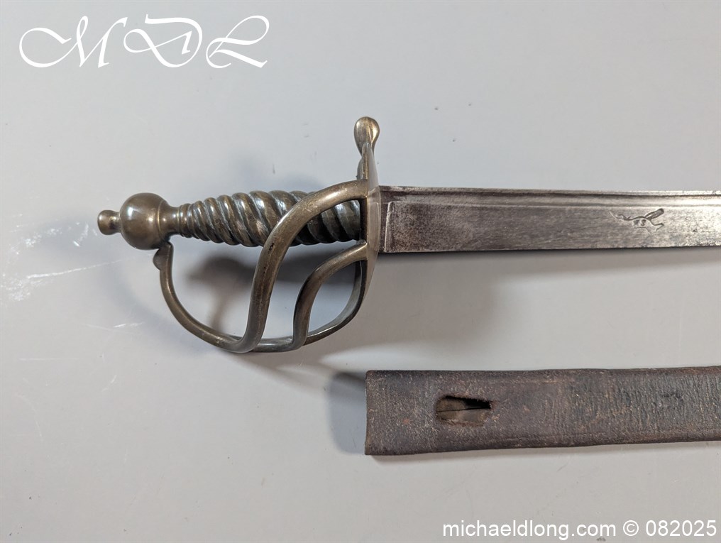British 1742 Brass Hilted Hanger S Harvey - Image 2