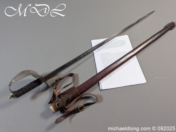 British WW1 RFC Officers Sword R V Walker MC - Image 31