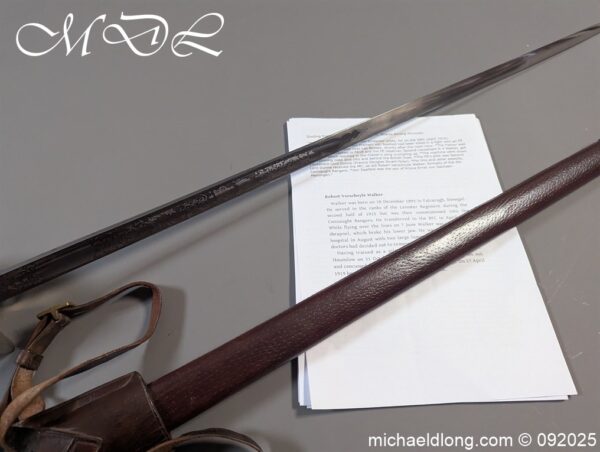 British WW1 RFC Officers Sword R V Walker MC - Image 29