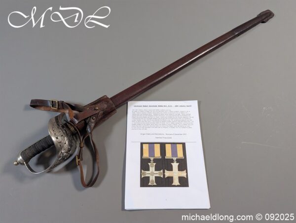 British WW1 RFC Officers Sword R V Walker MC