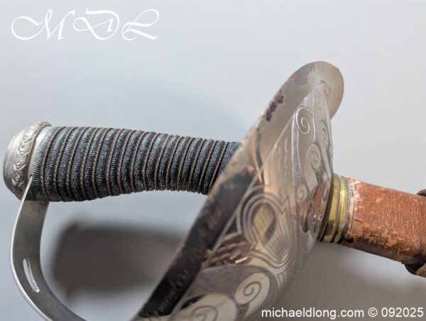 British 1912 Presentation Officers Sword - Regt Segt Major G Hudgell DSO - DCM - Image 4