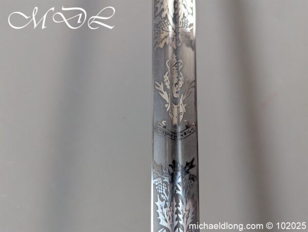 Scottish ER 2 Seaforth Highlanders Officers Sword - Image 14