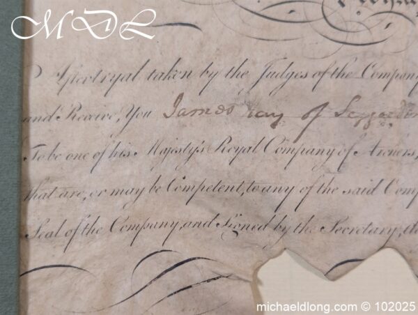 Royal Company of Archers Admittance Indenture dated 1790 - Image 14