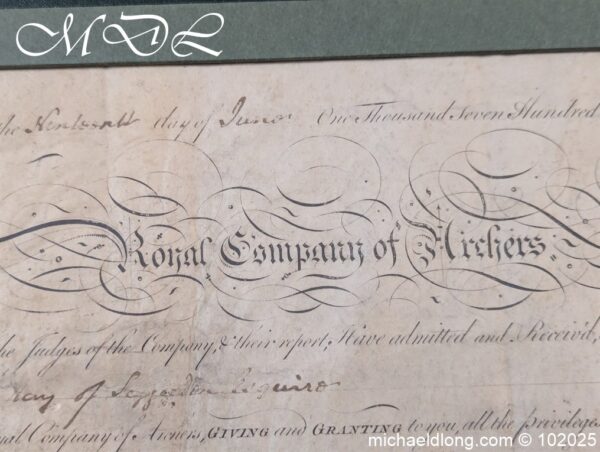 Royal Company of Archers Admittance Indenture dated 1790 - Image 11