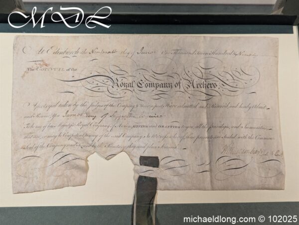 Royal Company of Archers Admittance Indenture dated 1790 - Image 6