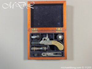 Miniature percussion Cased Pistol and Accessories