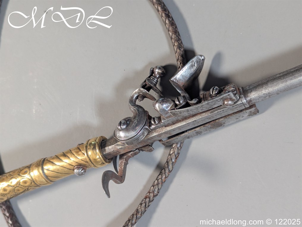 Continental 17th Century Horse Whip Flintlock Pistol - Image 5