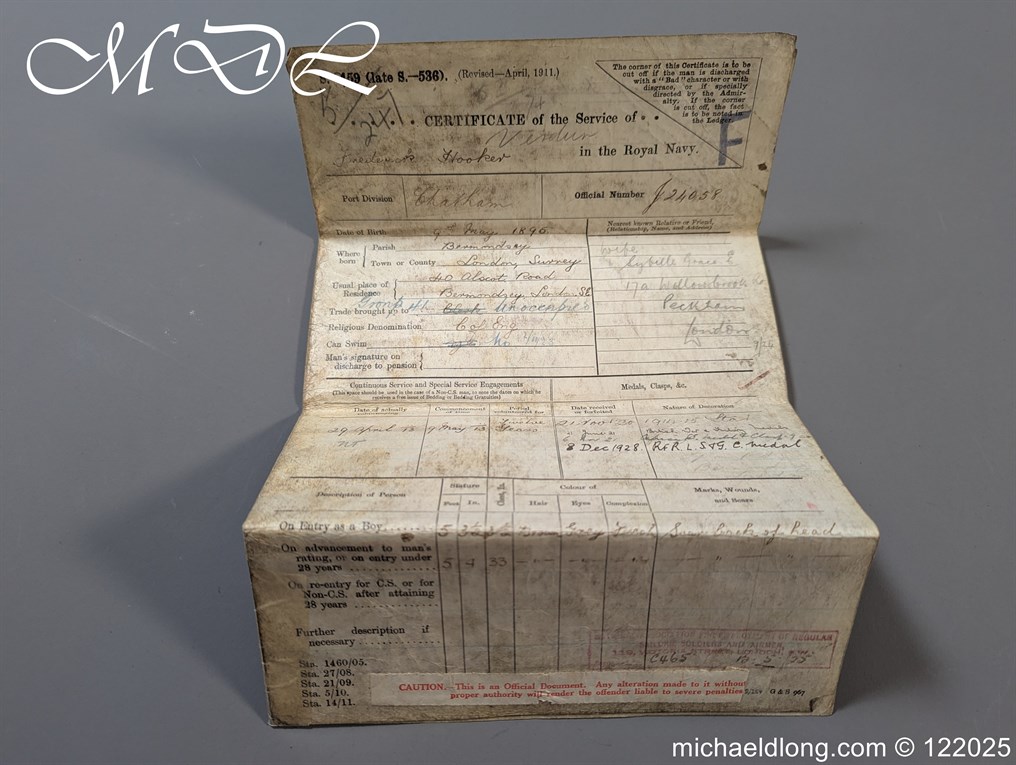 Royal Naval Group of Medals – Somaliland 1920 Ark Royal - Image 28