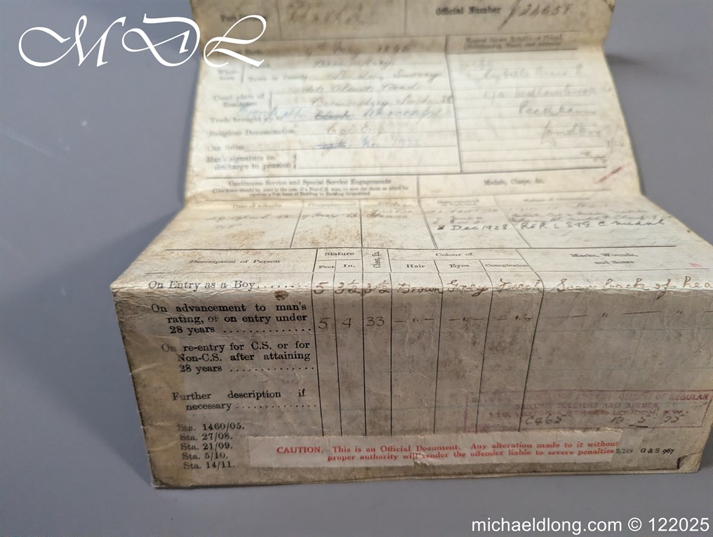 Royal Naval Group of Medals – Somaliland 1920 Ark Royal - Image 25