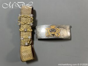 Victorian 3rd Dragoon Guards Officers Full Dress Silver Pouch and Cross Belt.