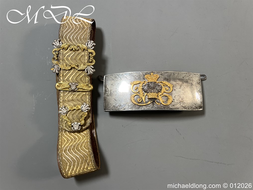Victorian 3rd Dragoon Guards Officers Full Dress Silver Pouch and Cross Belt.