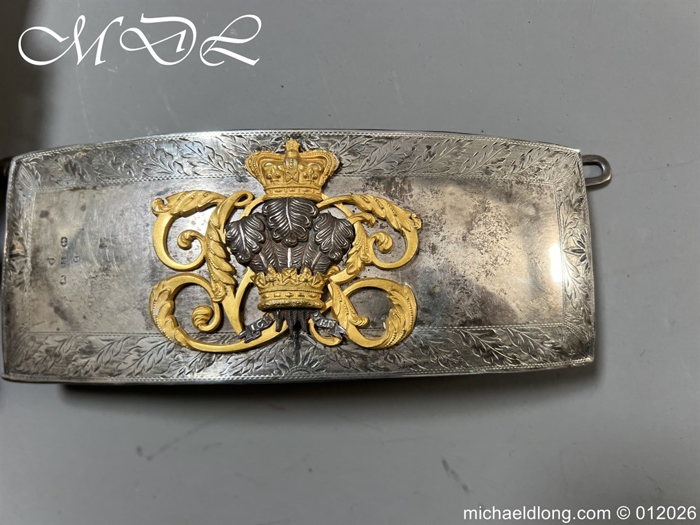 Victorian 3rd Dragoon Guards Officers Full Dress Silver Pouch and Cross Belt - Image 2