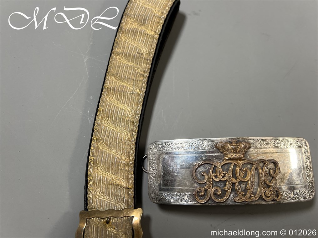 7th Royals Dragoon Guards Officers Hallmarked Silver Pouch and Cross Belt - Image 17