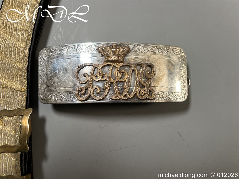 7th Royals Dragoon Guards Officers Hallmarked Silver Pouch and Cross Belt - Image 16