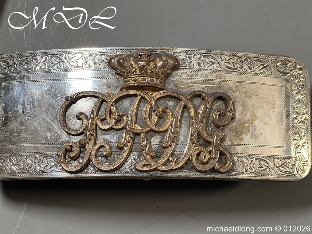 7th Royals Dragoon Guards Officers Hallmarked Silver Pouch and Cross Belt - Image 15