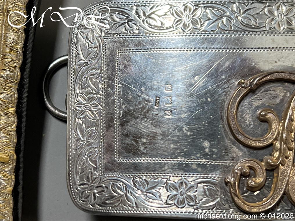 7th Royals Dragoon Guards Officers Hallmarked Silver Pouch and Cross Belt - Image 14