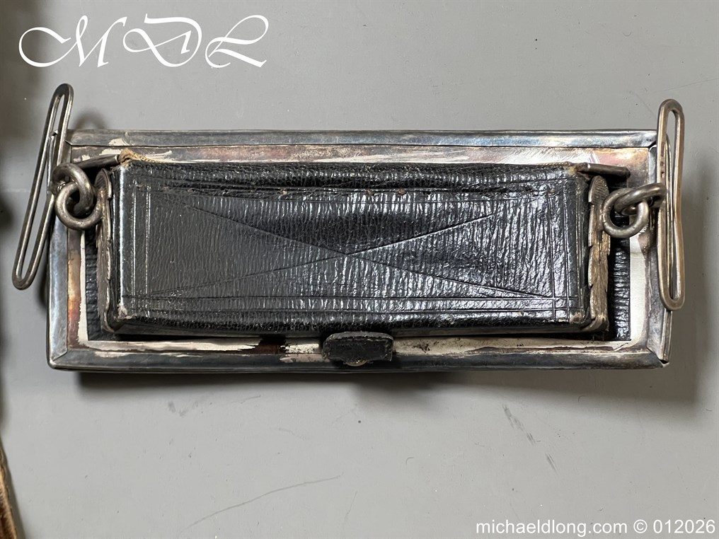 Victorian 3rd Dragoon Guards Officers Full Dress Silver Pouch and Cross Belt - Image 15
