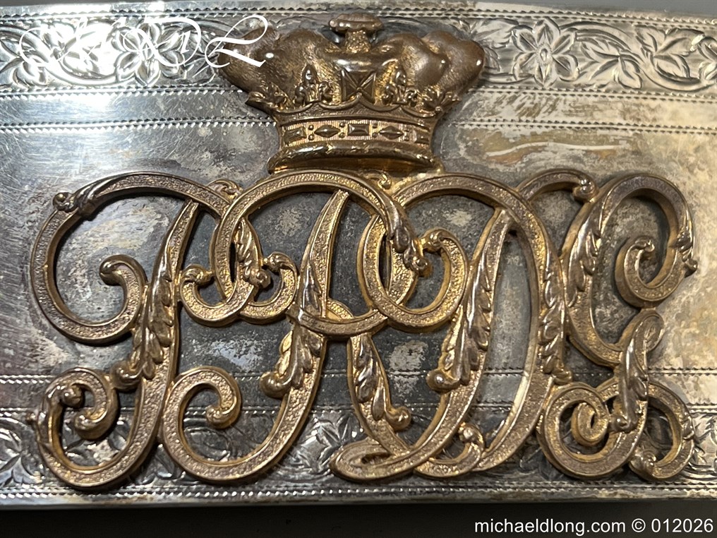 7th Royals Dragoon Guards Officers Hallmarked Silver Pouch and Cross Belt - Image 13