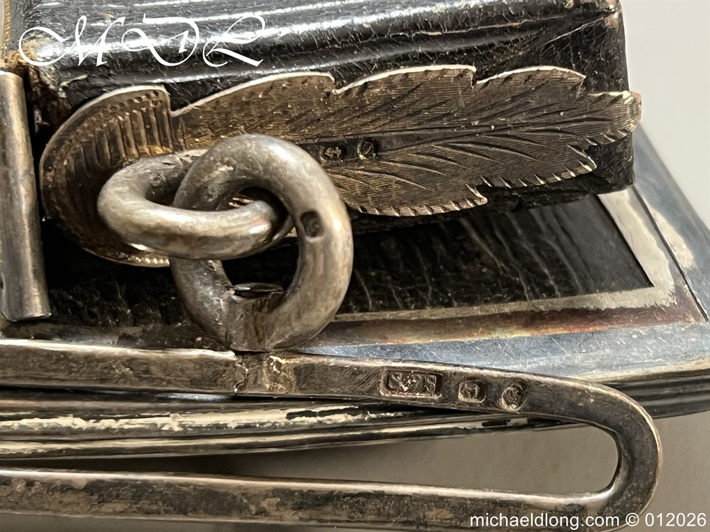 Victorian 3rd Dragoon Guards Officers Full Dress Silver Pouch and Cross Belt - Image 12