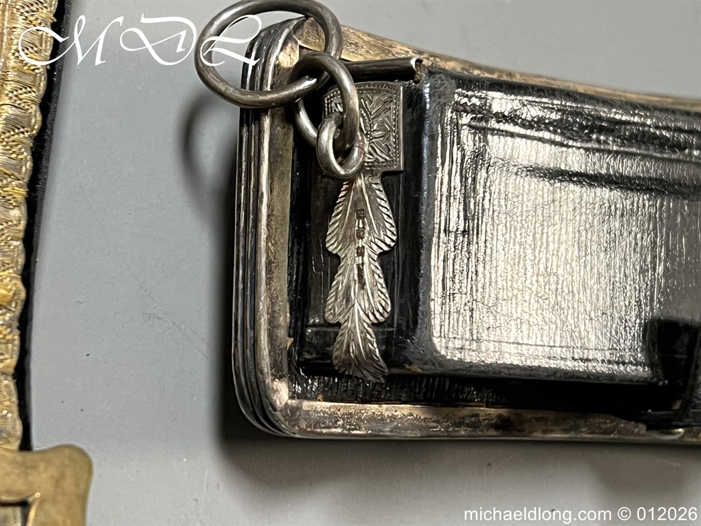 7th Royals Dragoon Guards Officers Hallmarked Silver Pouch and Cross Belt - Image 10