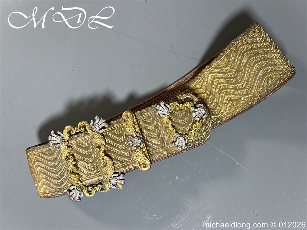 Victorian 3rd Dragoon Guards Officers Full Dress Silver Pouch and Cross Belt - Image 11